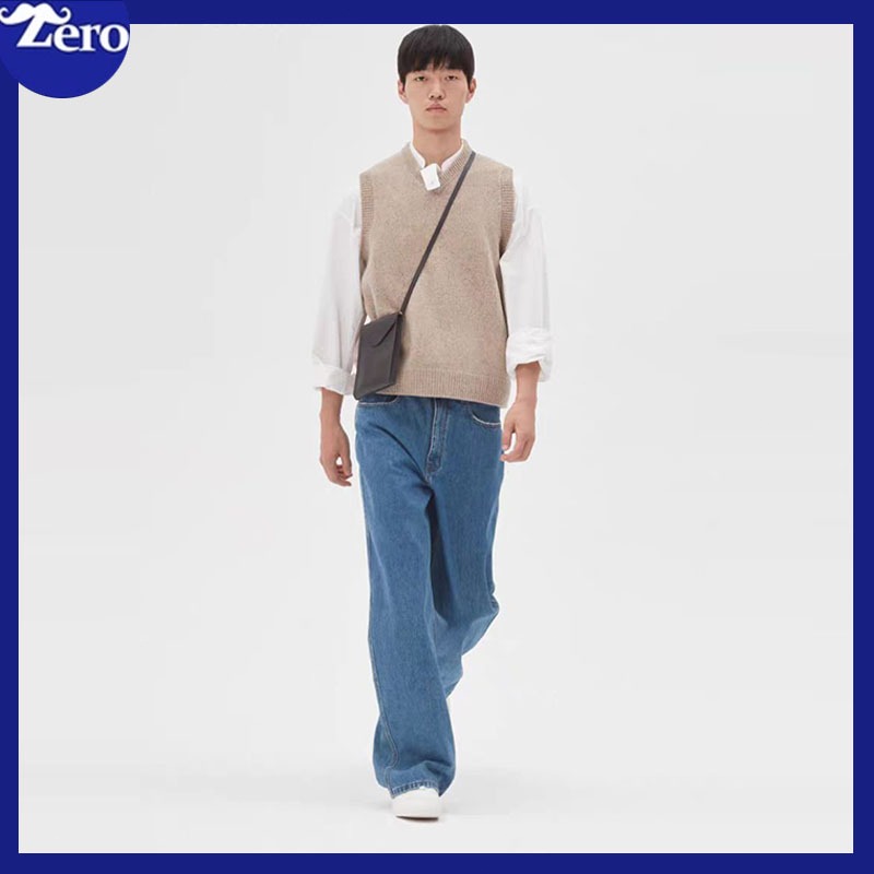 Celana jeans pria celana baggy jeans pria celana panjang pria straight jens pria loose pant kulot ko