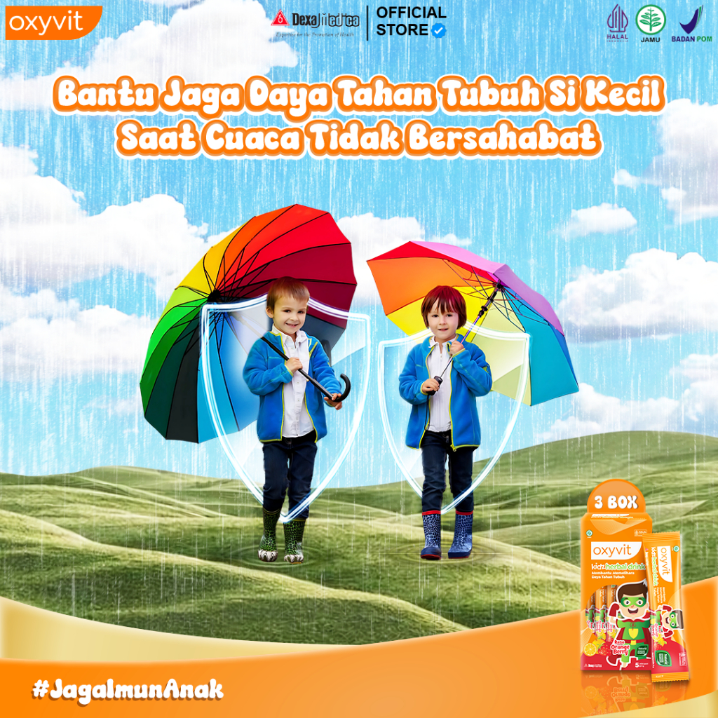 

3 Box Oxyvit Kidz Herbal Drink - Redakan Batuk Pilek Anak Dengan Cepat - Rasa Orange Berry