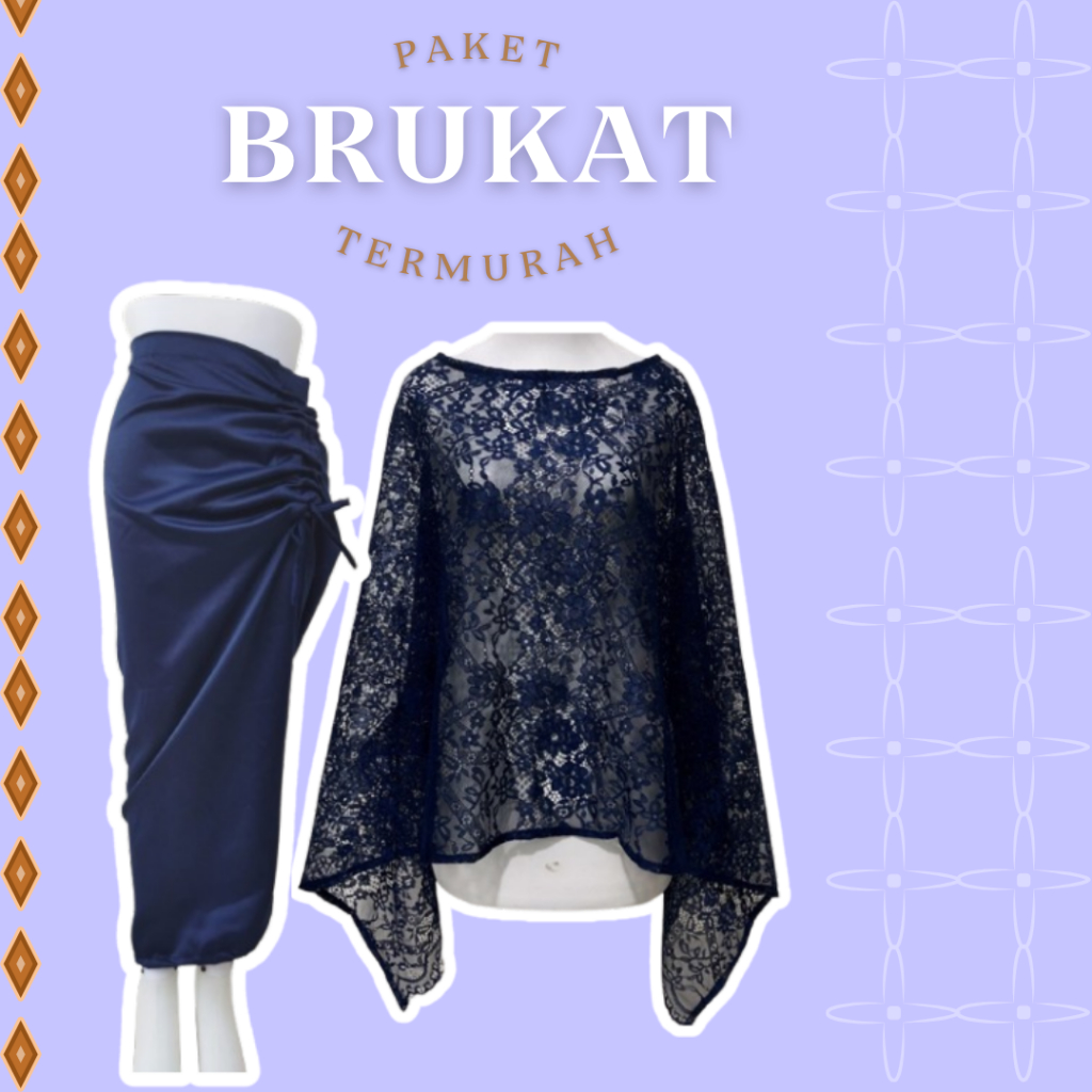 Kebaya brokat Kebaya modern Stelan kebaya Standar Brukat Mix Rok Serut Satin Kebaya Remaja Kebaya wi