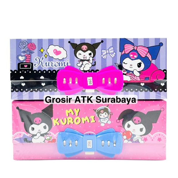 

( DAPAT 1 PCS ) KOTAK PENSIL KARTON + KODE WJH-008 KUROMI / Tempat Pensil Karton + Password Kuromi