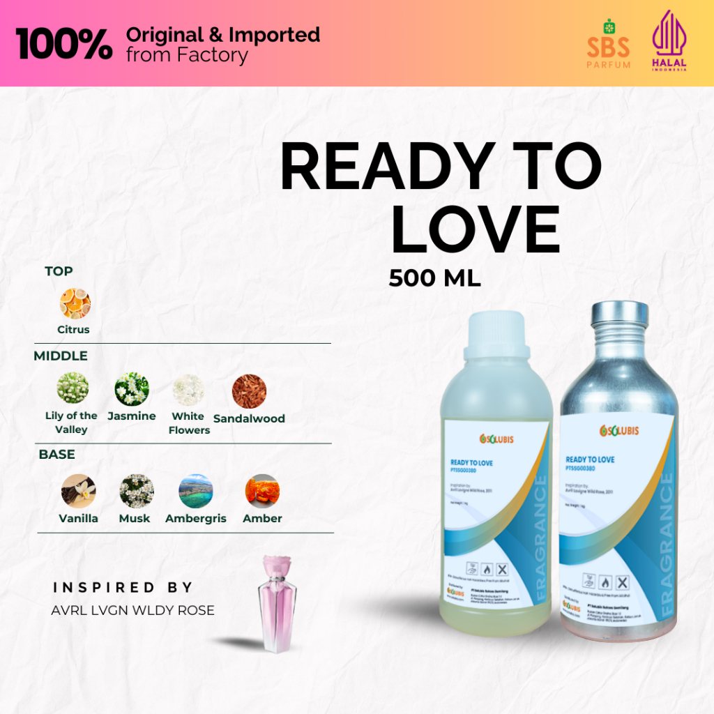 Bibit Parfum Murni Original [Ready to Love] | 500ml - Inspired by Avril Lavigne Wild Rose - Bibit As