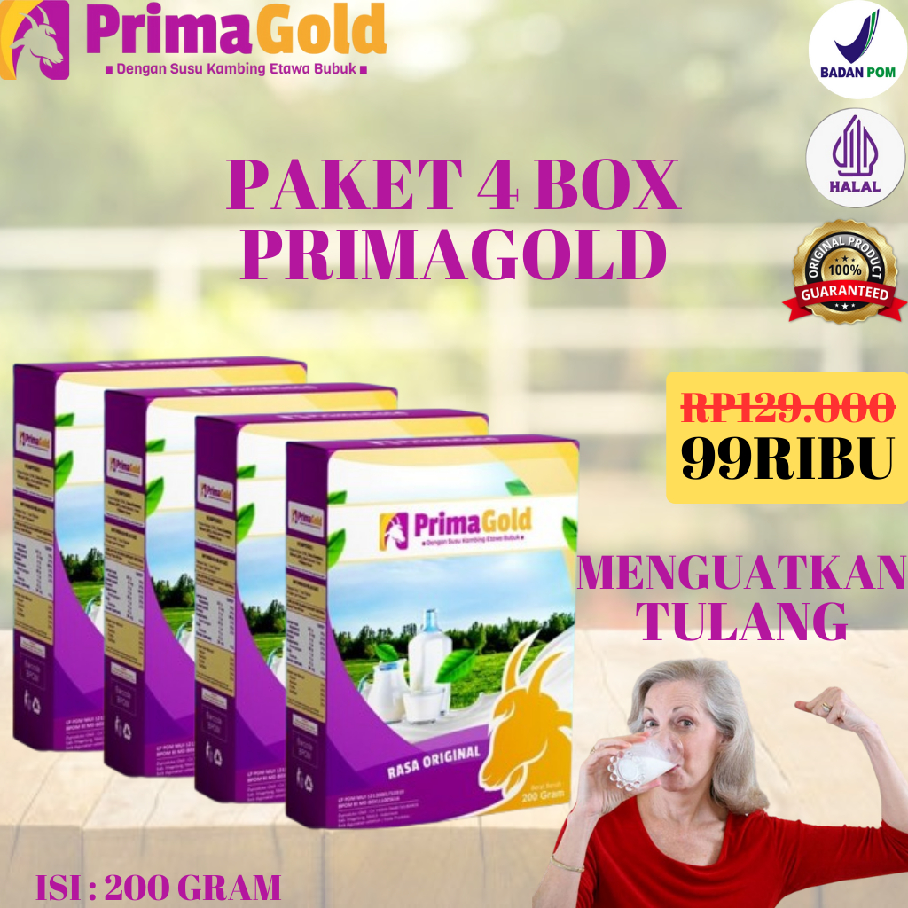 

Paket 4 Box Susu Etawa Primagold Original Cegah Pengeroposan Tulang Osteoporosis Nyeri Sendi Alami