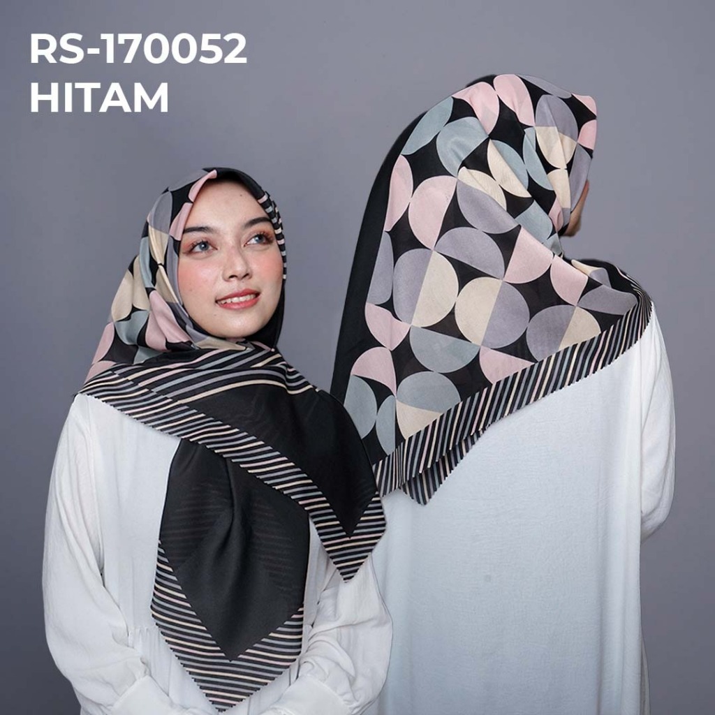 Hijab Segi Empat Motif Warna Hitam