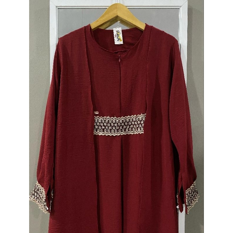 Delisa Gamis Abaya Maxy Model Terbaru / Dress Muslimah Bahan Crinkle Premium