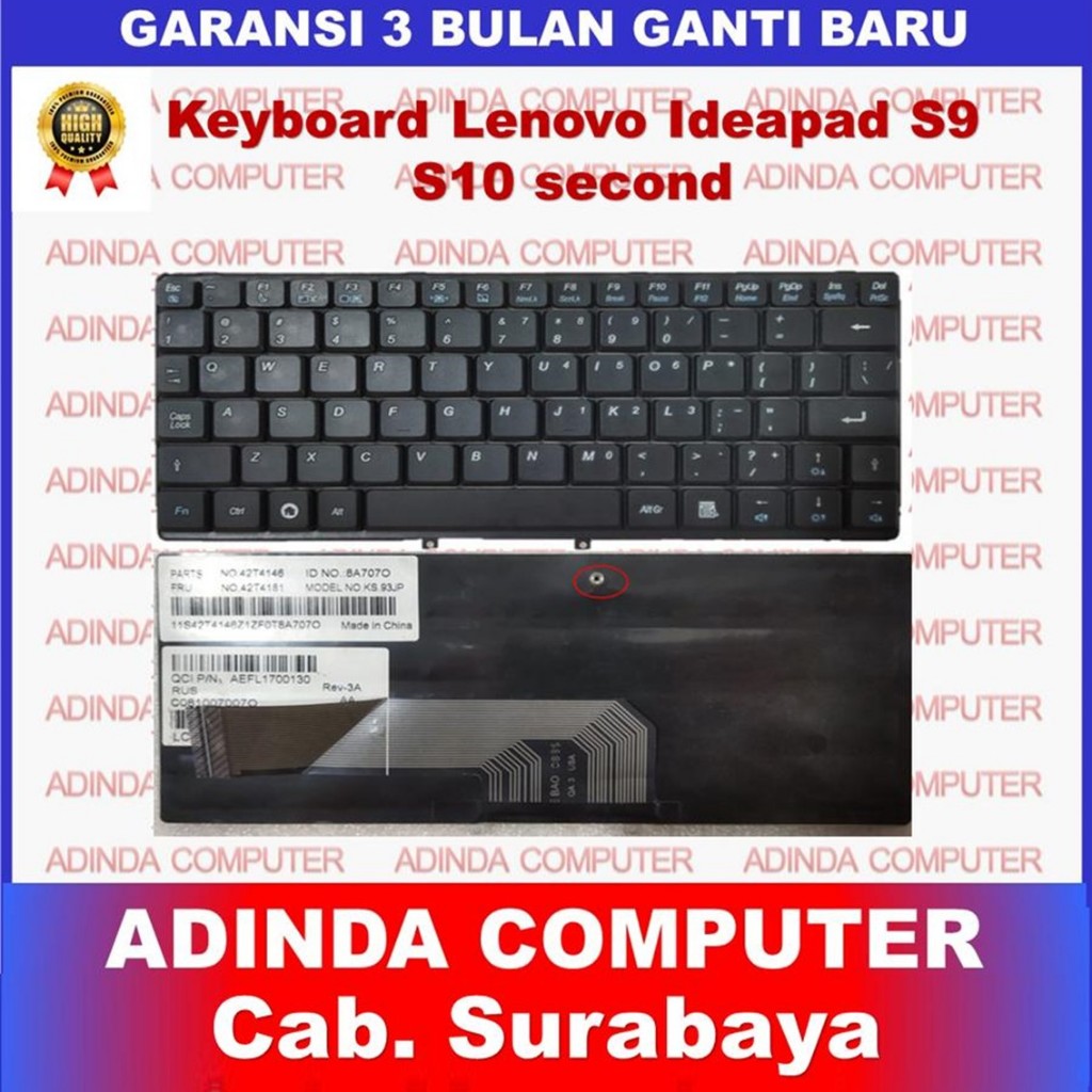 Keyboard Lenovo Ideapad S9 S9E S10 S10E M10 M10W (Second)