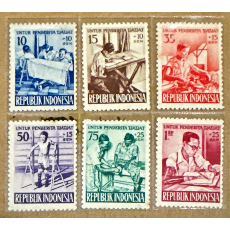

(BA) PRANGKO INDONESIA 1957 UNTUK PENDERITA CACAT 6V SERIES MNH.