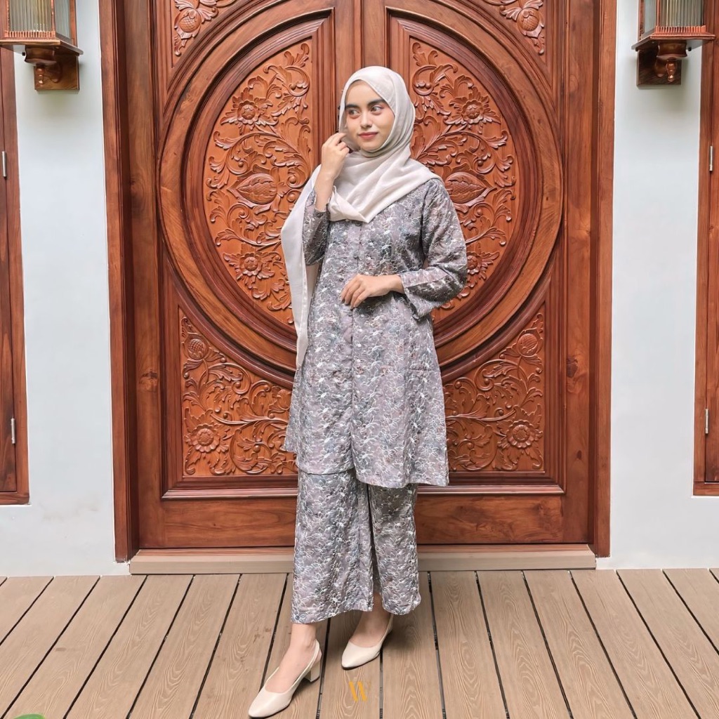 Widodari | Kalula One set embroidery - one set katun bordir - one set lebaran - kebaya dan kulot mod