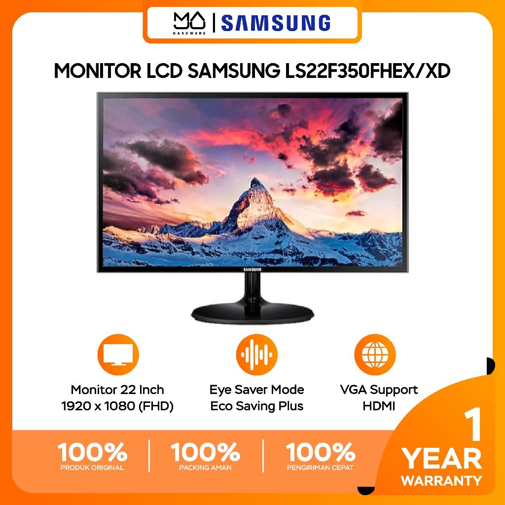 Monitor LED 22" S22F350FHE - Garansi Resmi