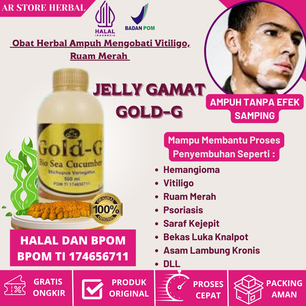 BURUAN Gold G Jelly Gamat Bio Sea Cucumber Obat Vitiligo Kulit Bercak Putih Belang Alami Untuk Mengh