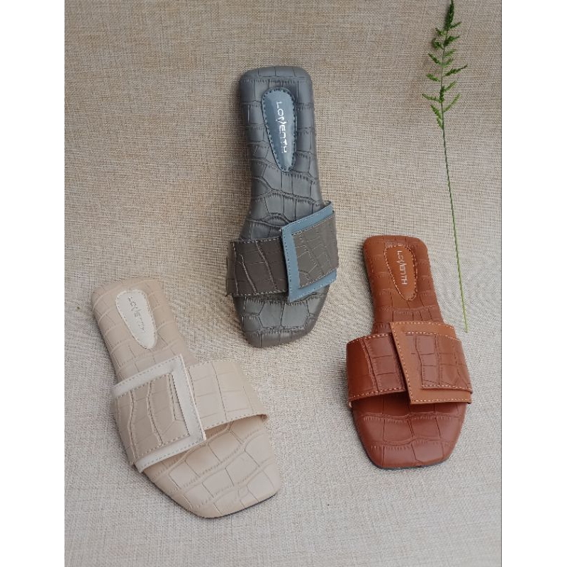 Loventh Crocodile - Sandal Wanita Flat Teplek Original BIG SIZE