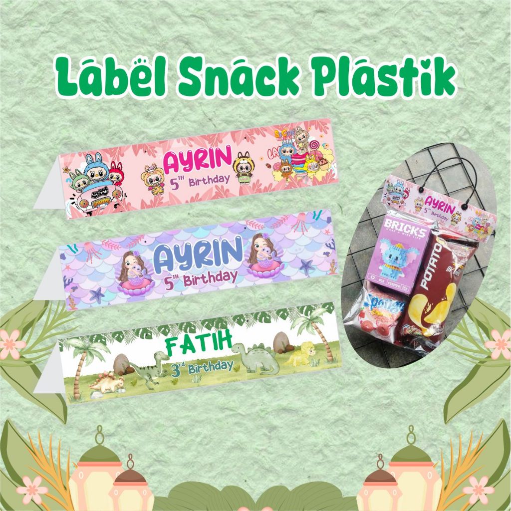 

(20 SET) Label Snack Plastik / Hangtag Snack / Paket Tag goodie bag plastik