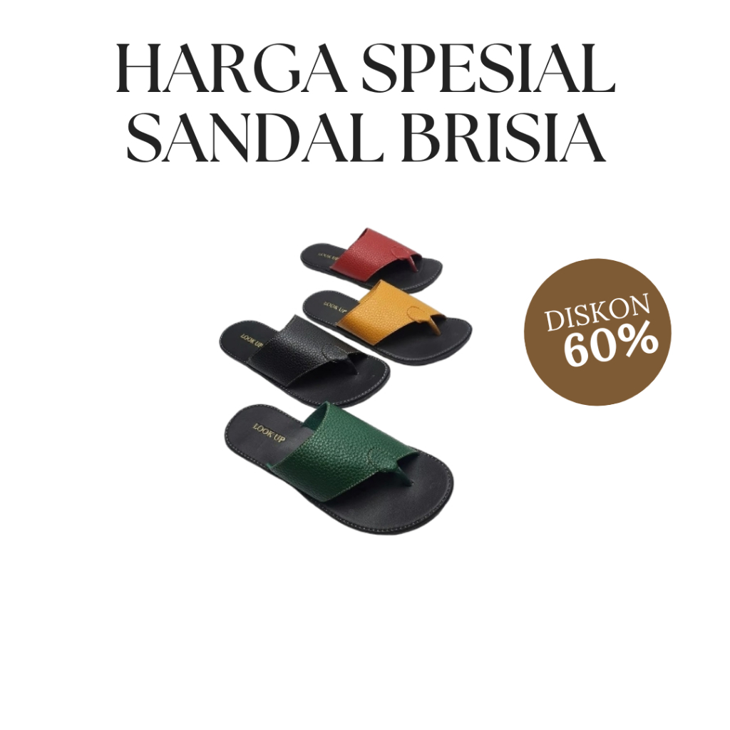 BRISIA Lookupshoes Sandal Kulit Wanita / Look Up Sandal Jepit