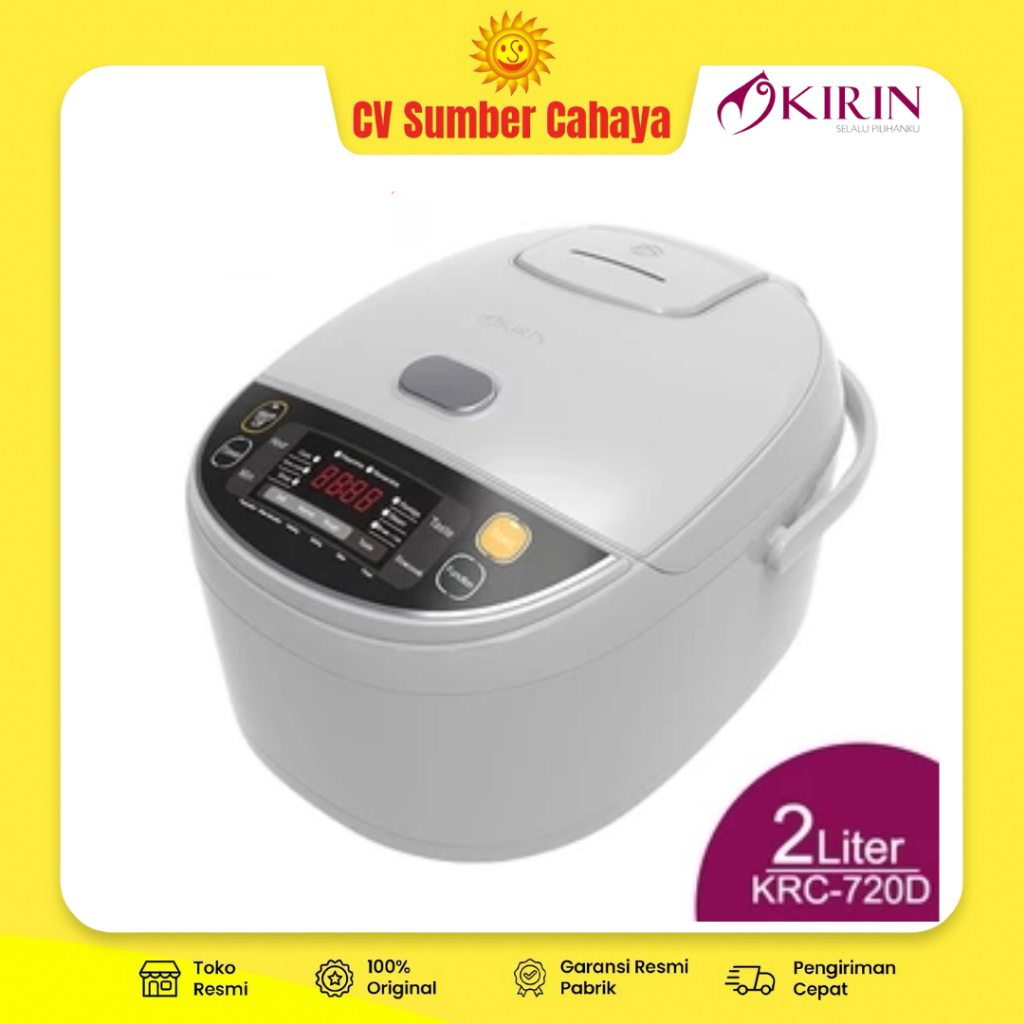 KIRIN Rice Cooker Digital Magic Com 2 Liter KRC-720D Stainless 6in1