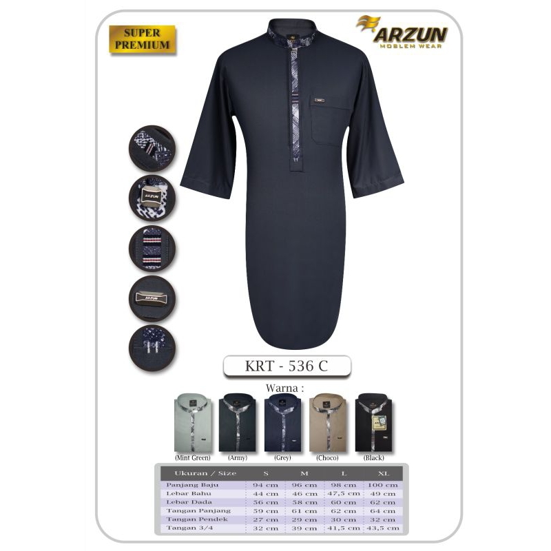 KURTA ARZUN DEWASA LENGAN 3/4 536C