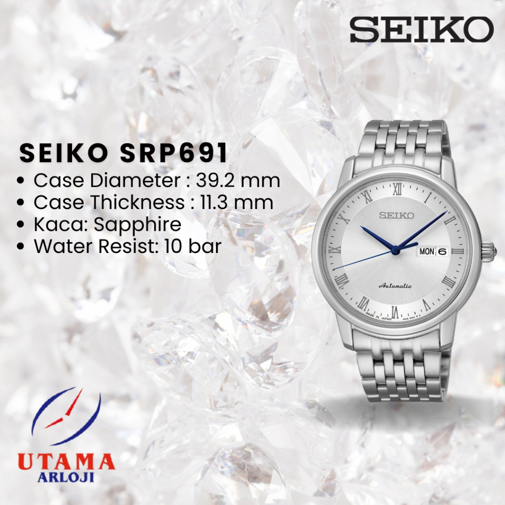 SEIKO Presage SRP691 Silver Dial Jam Tangan Klasik Pria