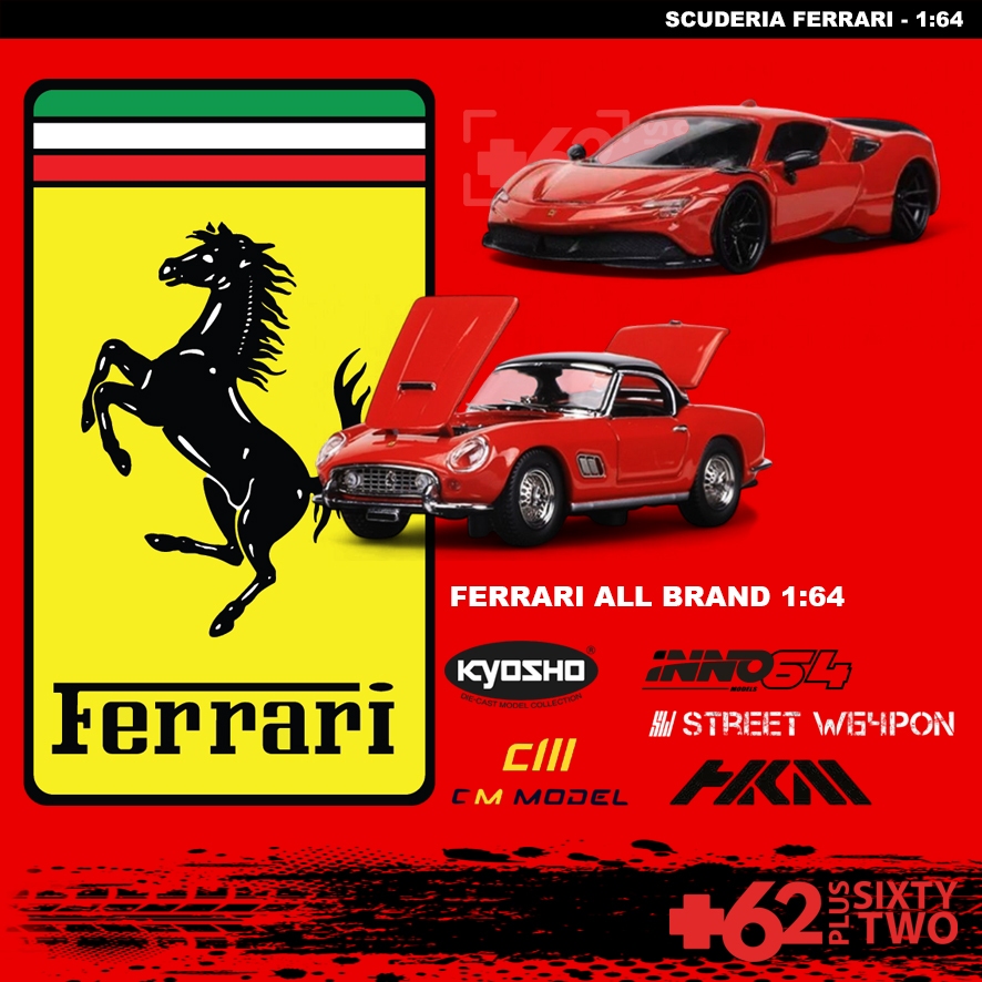 Ferrari diecast 1:64 all brand Ferrari sport car HKM CM Model Mini scale inno64 mobil miniatur car m