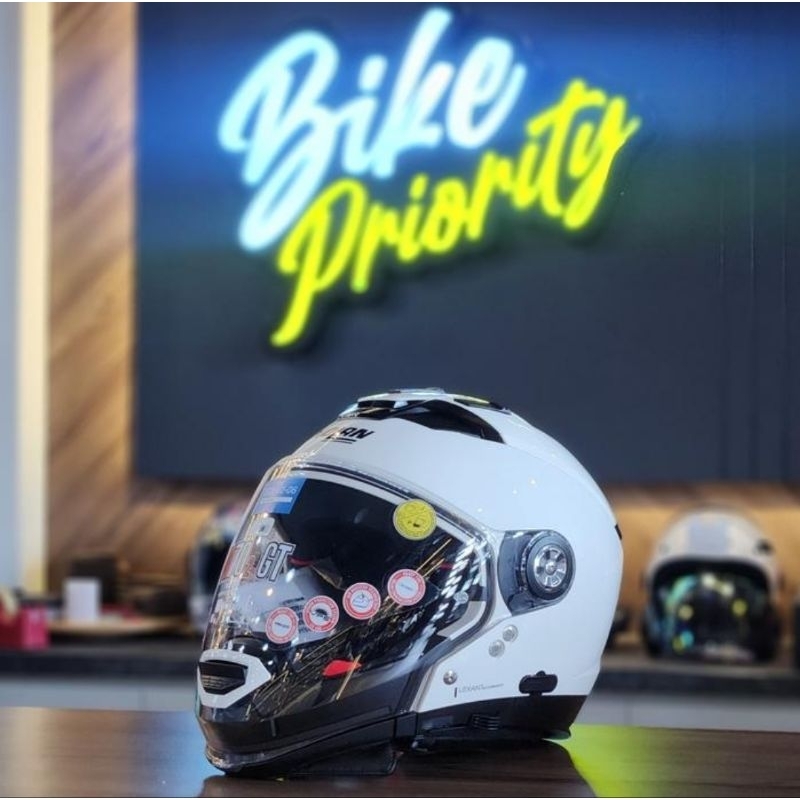 NOLAN N70 2GT Classic N Com 05 Metal White SNI Helm Modular