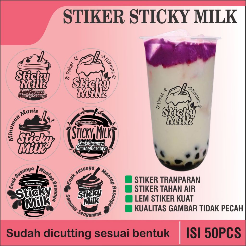

STIKER GELAS CUP MINUMAN STICKY MILK MINUMAN KEKINIAN | STIKER GELAS CUP MINUMAN