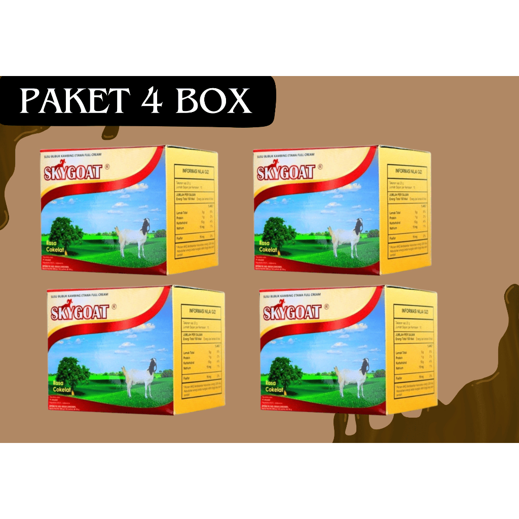 

4 BOX SUSU KAMBING ETAWA RASA COKLAT ISI 40 SACHET KEMASAN AMAN