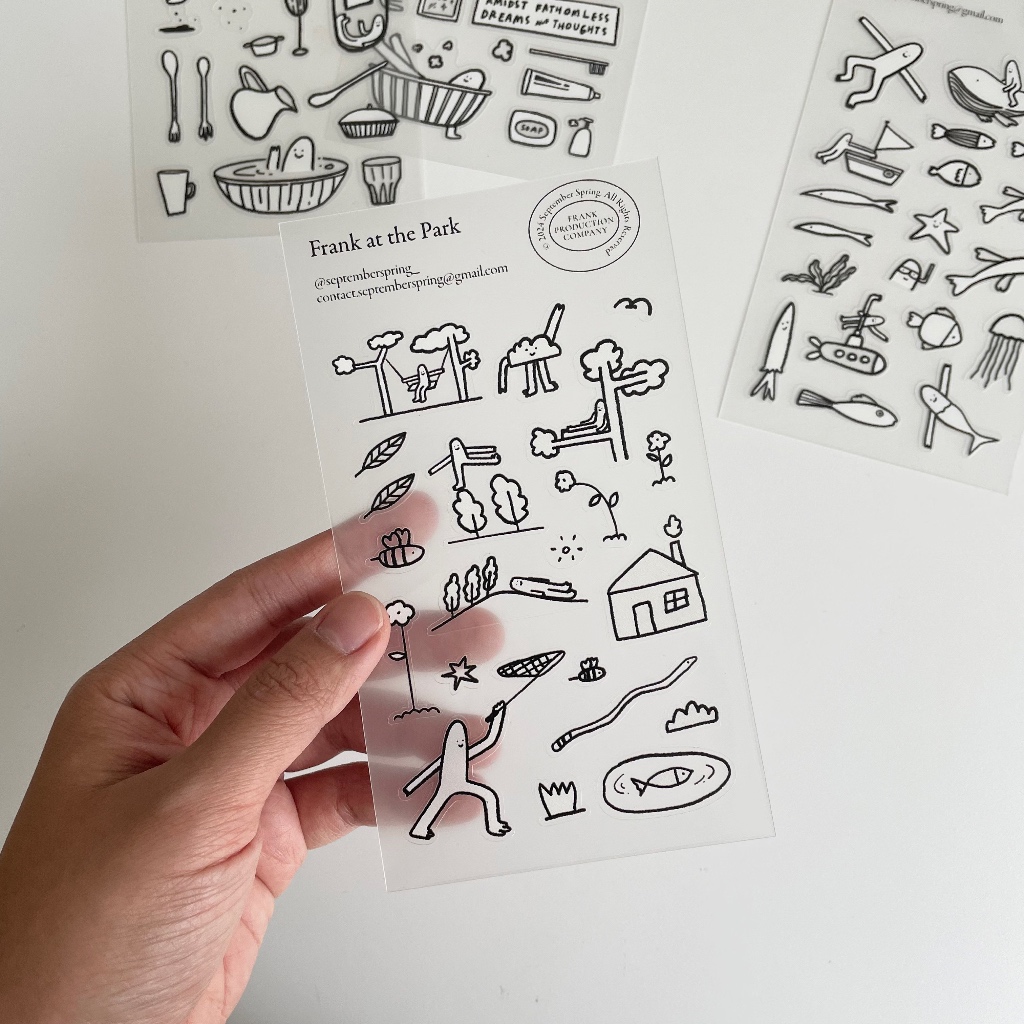 

Frank at the Park - Transparent Sticker Sheet by September Spring