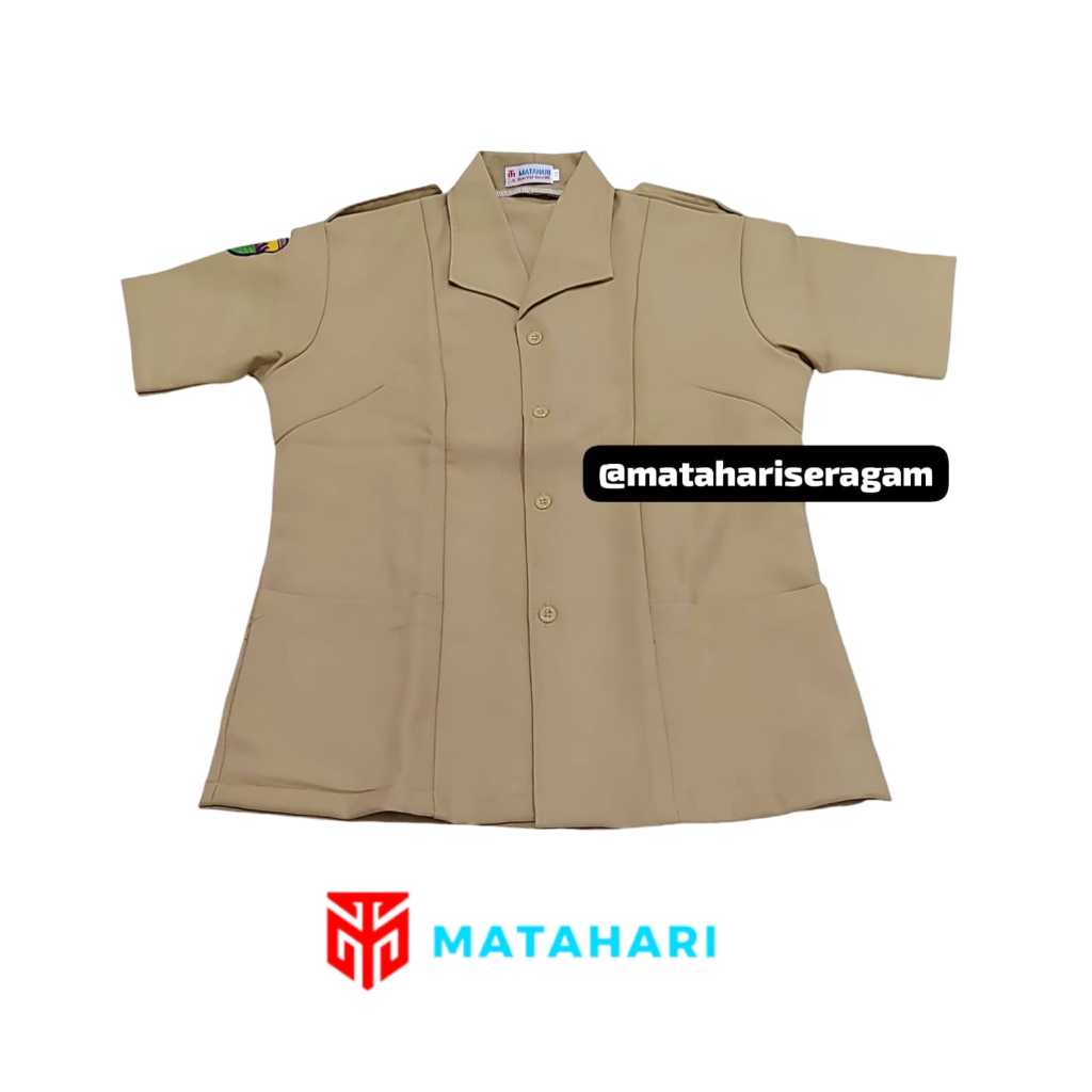 Matahari Seragam / Baju Rapilo Wanita Lengan Pendek / Seragam Pramuka Rapilo / Baju Pramuka