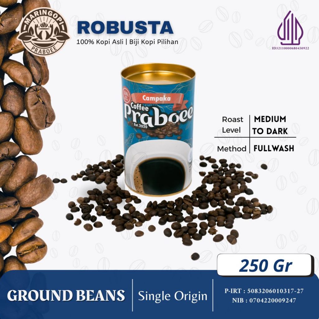 

MARINGOPI Robusta by Praboee | Kopi Bubuk Robusta 250 Gram