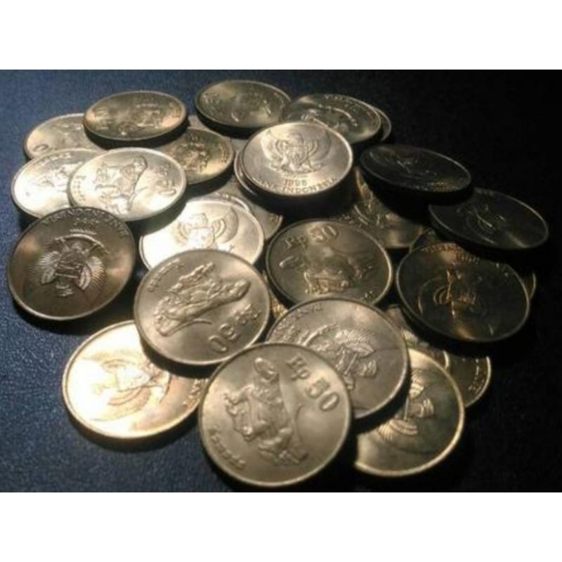 uang kuno Koin 50 rupiah komodo
