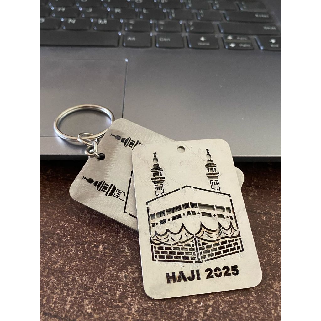 Costum Gantungan Kunci Bahan Stanlees Stell Souvenir Haji dan umroh Grosir