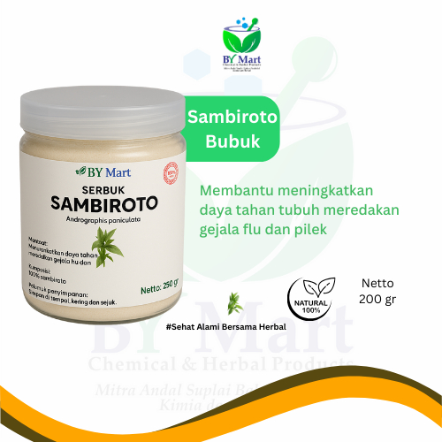 

BY KIMIA & HERBAL - Daun Sambiroto Bubuk Tanpa Campuran (250gr) / Obat Herbal Empedu, Radang Paru-Paru