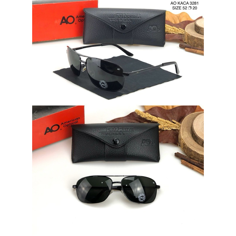 Kacamata Hitam AO American Optical AO3281 || Kacamata Pilot Lensa Kaca Pria Wanita