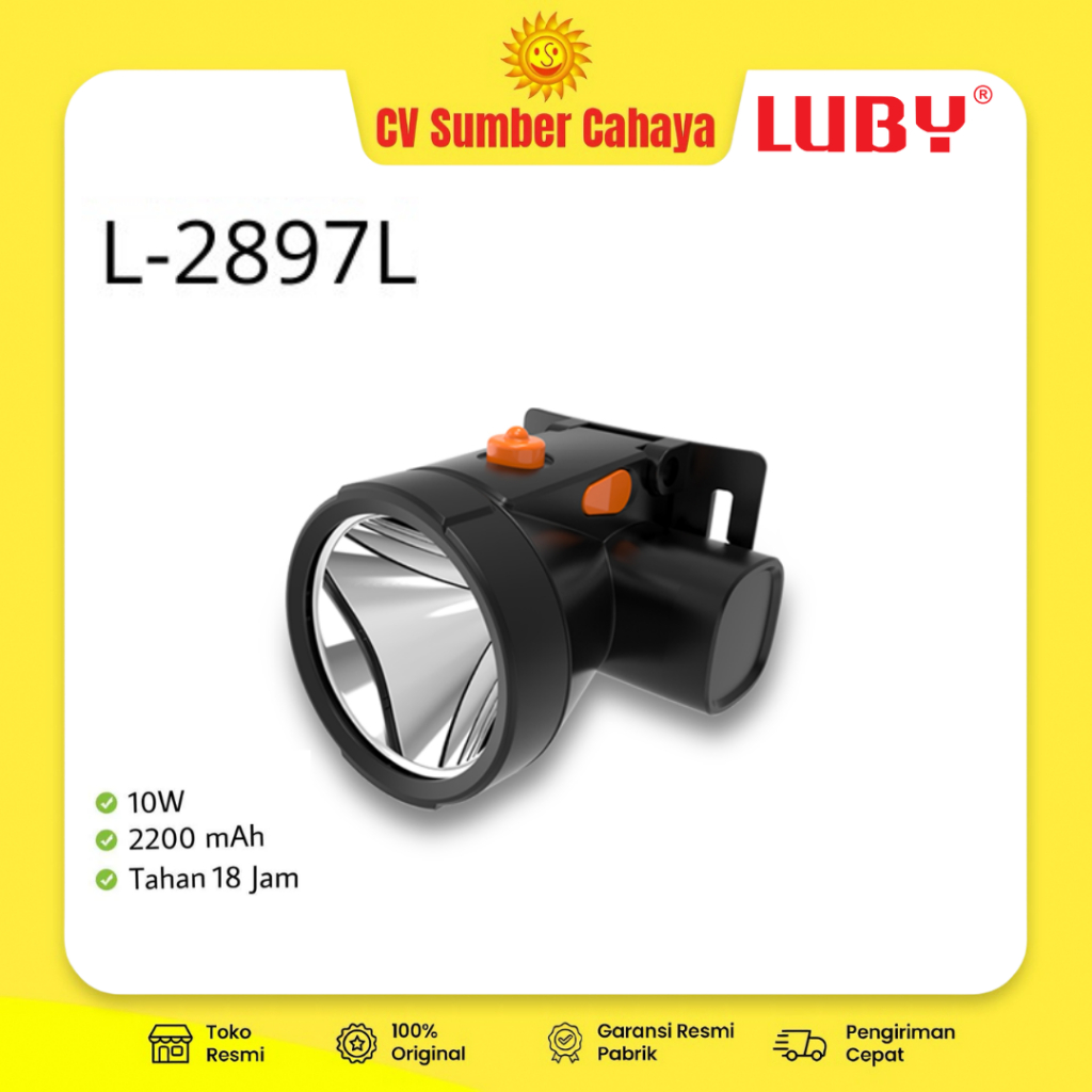 Senter Kepala Luby L-2897L Headlight Emergency Toch Flash Light L2897