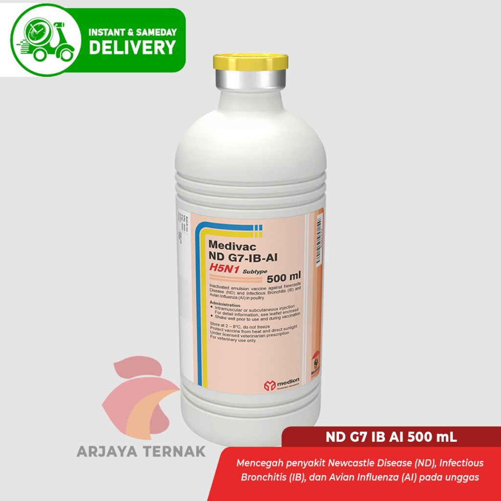 Vaksin ND G7 IB AI H5N1 500ml vaksin anak ayam dan ayam dewasa dosis 1000 ekor
