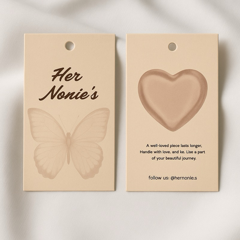 

(FREE DESIGN) Label Hangtag Label Art Papert ini 310gsm Hangtag Baju Label Tag Tipis Full Color