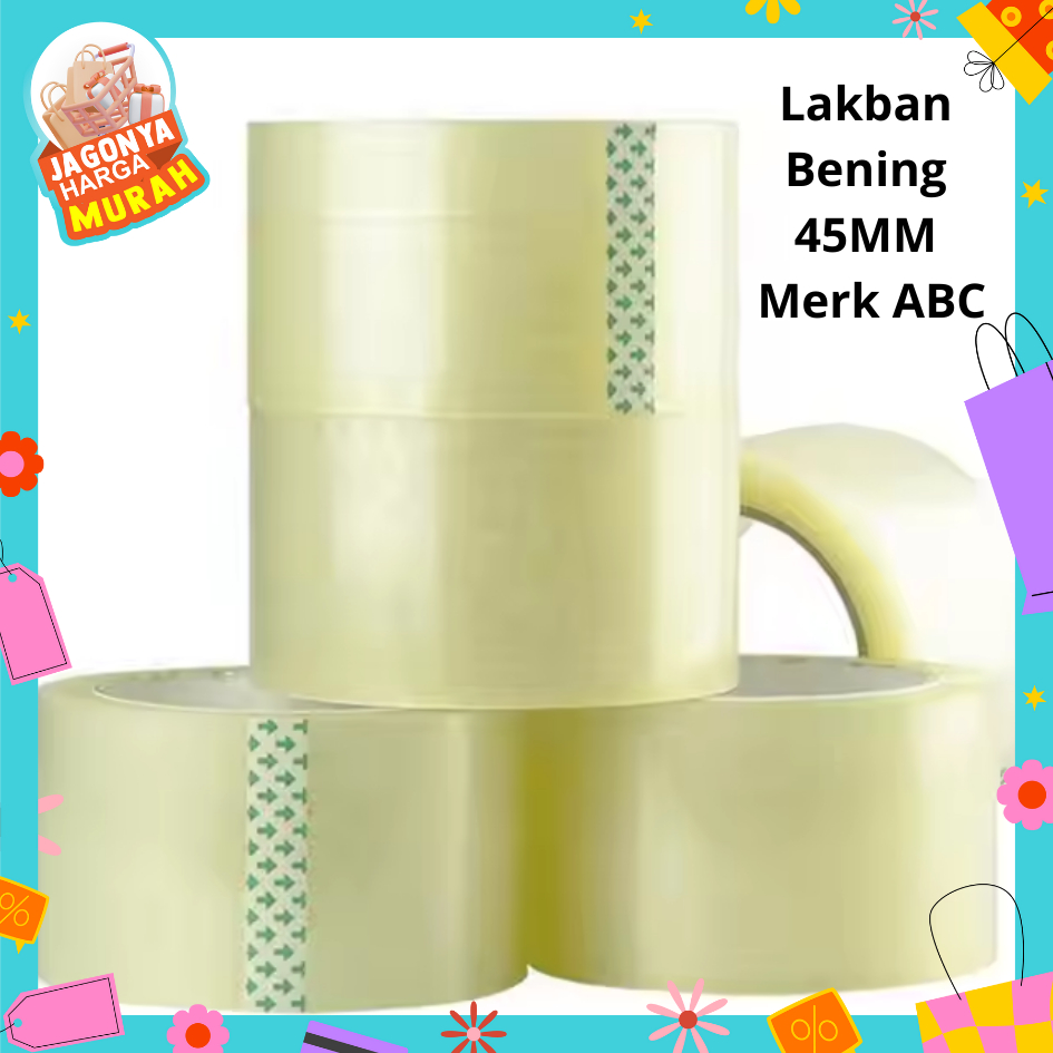 

JHM Lakban Bening 45MM Merk ABC TAPE Lakban Coklat Murah