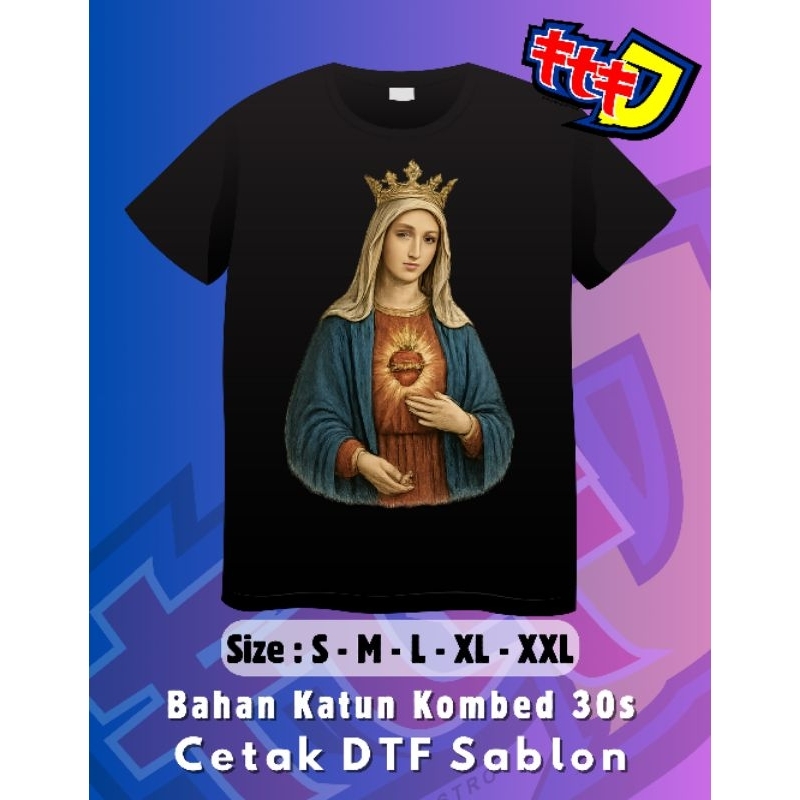 Tshirt Kristiani Bunda Maria Bermahkota (R09)