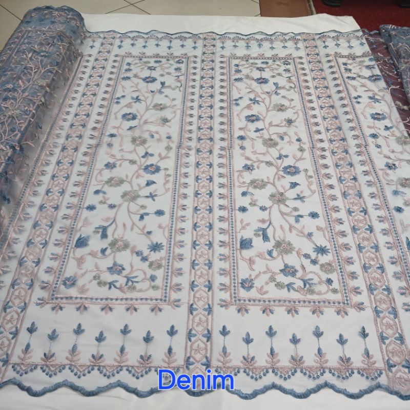 (COD) Kain Tile falentino/Tile bordir falentino/tile falentino motif termewah