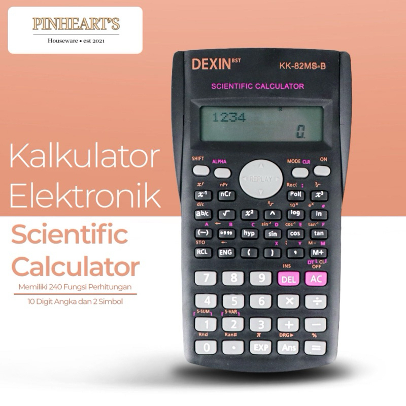 

KALKULATOR DEXIN ELEKTRONIK SCIENTIFIC CALCULATOR / KALKULATOR DEXIN DIGITAL HITAM - KK-82MS