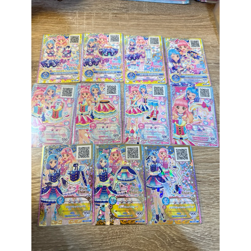 Aikatsu Friends Pure Palette Aine Mio Rare Pink Partner & Aqua Palette & Clear Blue Unison Coord