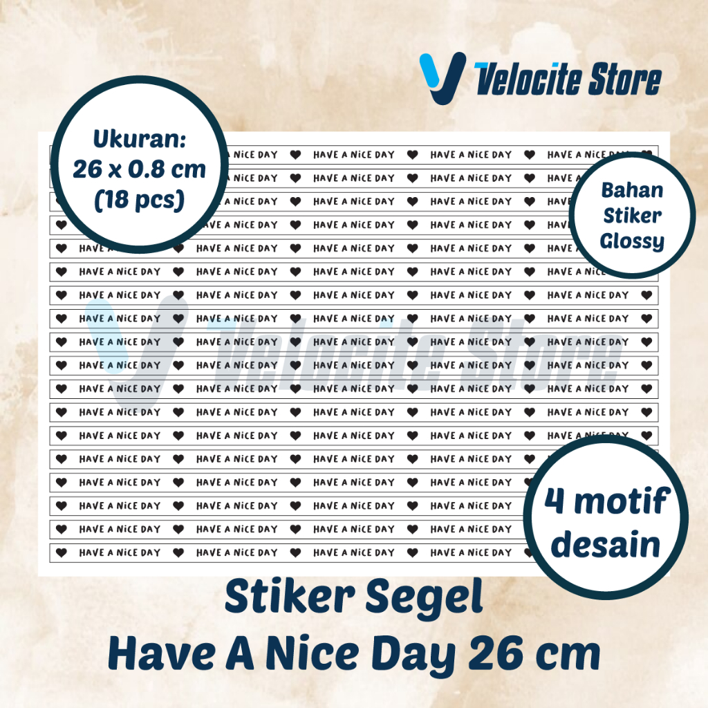 

Stiker Label Have A Nice Day 26 cm (18 pcs)