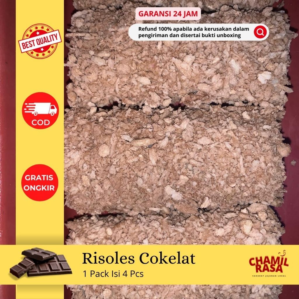 

Risol Risoles Cokelat Frozen Food 1 Pack Isi 4 Pcs Homemade & Halal