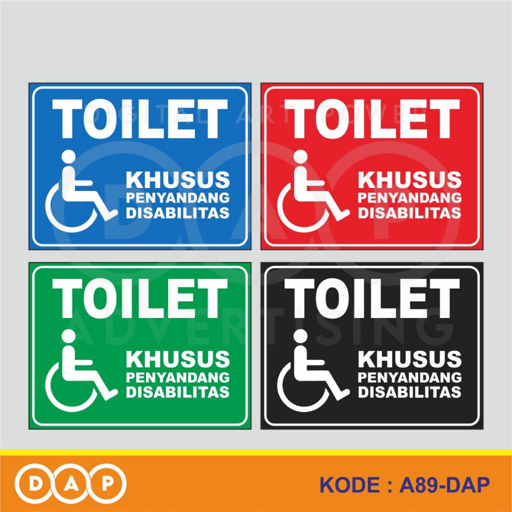 

A89 - Acrylic Sign, Stiker Akrilik Toilet Khusus Penyandang Disabilitas, Tahan Air, Bisa Custom