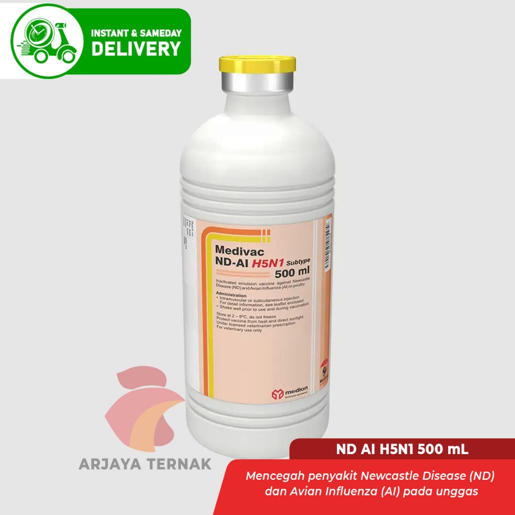 Vaksin ND AI H5N1 500ml vaksin flu burung anak ayam dan ayam dewasa