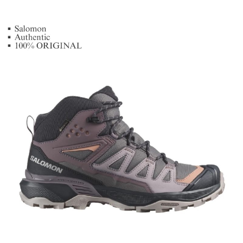 SALOMON X ULTRA 360 MID Gore-Tex Plum Kitten Cork Sepatu Trail Wanita Original