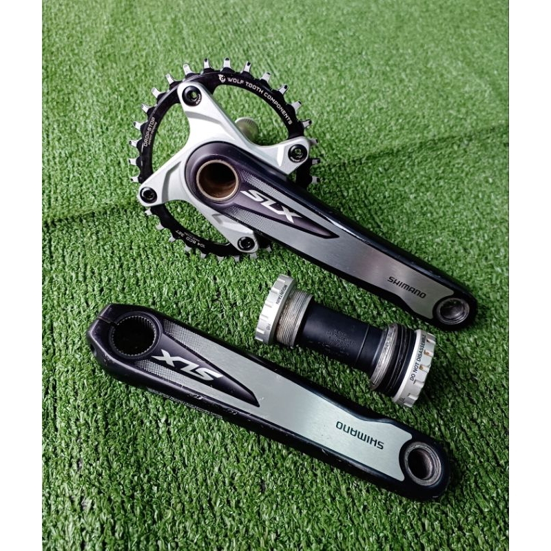 Crankset Shimano SLX HT2 Single/Double Chainring 32T FC-M677 JAPAN Second Mulus Original