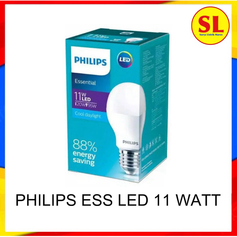 PHILIPS LAMPU LED 11 WATT ESSENTIAL PUTIH