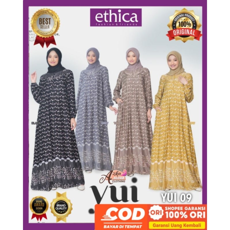 Ethica Gamis Motif YUI 09 Ethica Original Baju Gamis Terbaru 2025 - Baju Gamis Daily Premium - Baju 