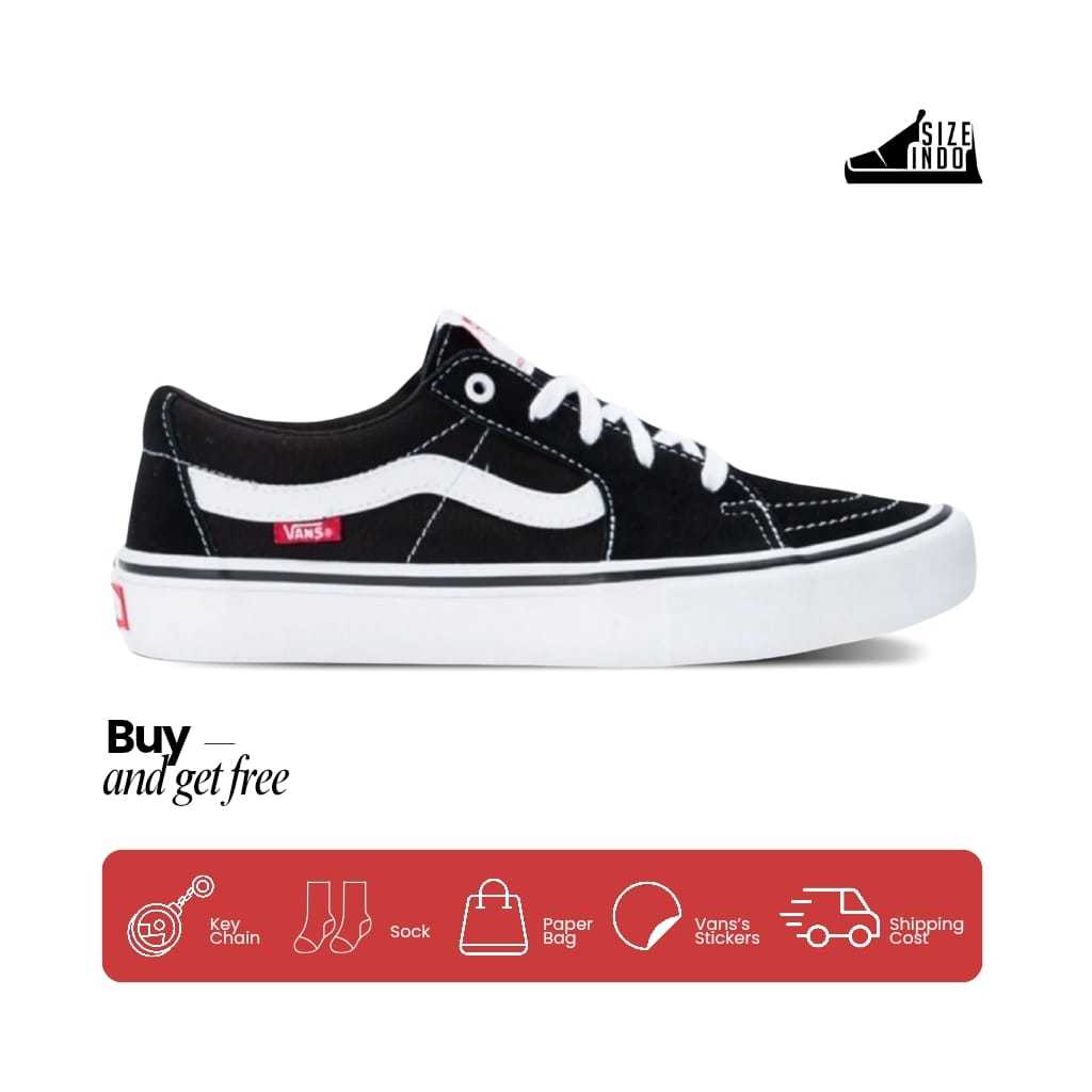 Sepatu Sk8 Low Pro Black White