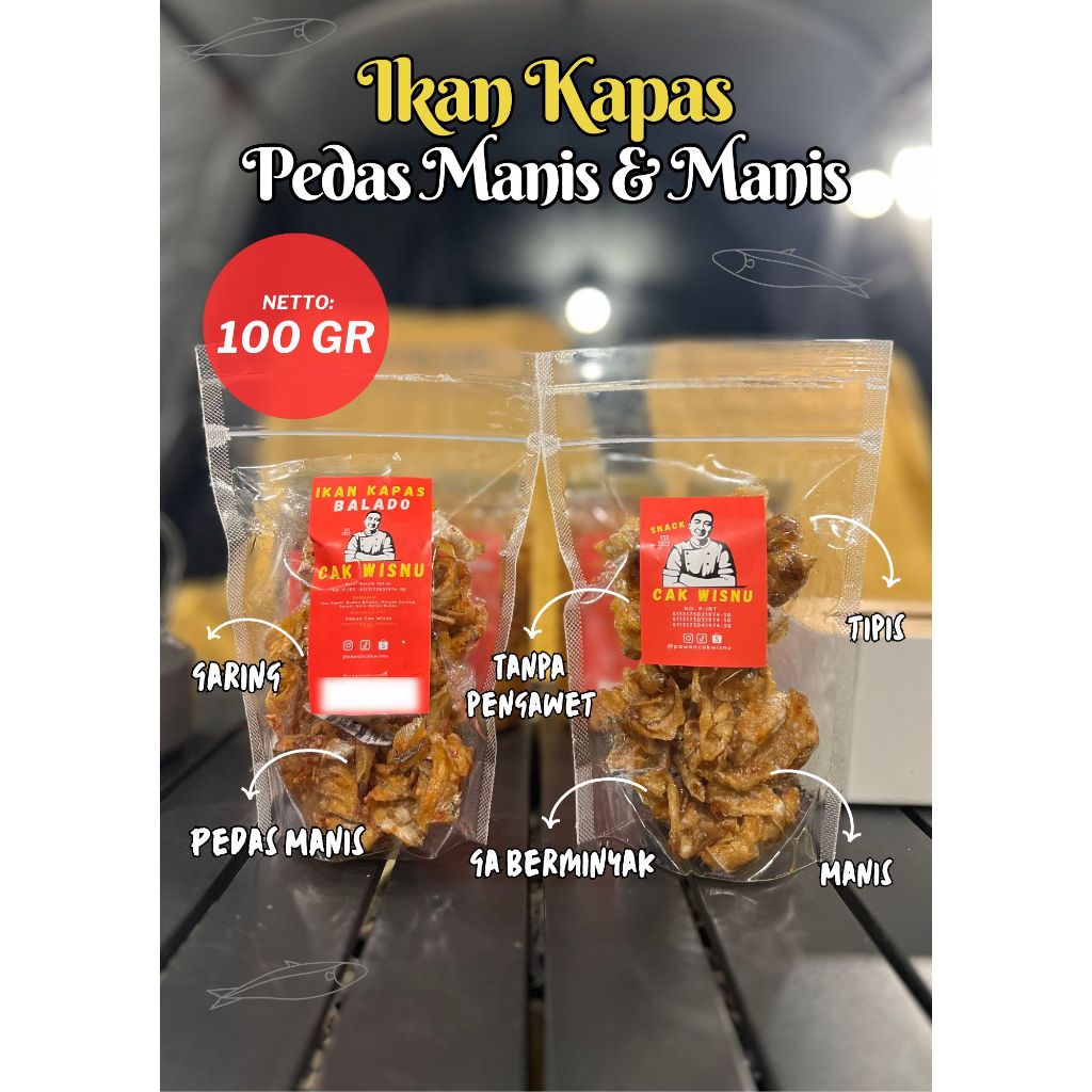 

Keripik Ikan Kapas Balado Premium HOMEMADE 100 Gram Snack Cemilan Pedas Manis Ikan Asin Kering Oleh Oleh Traveling