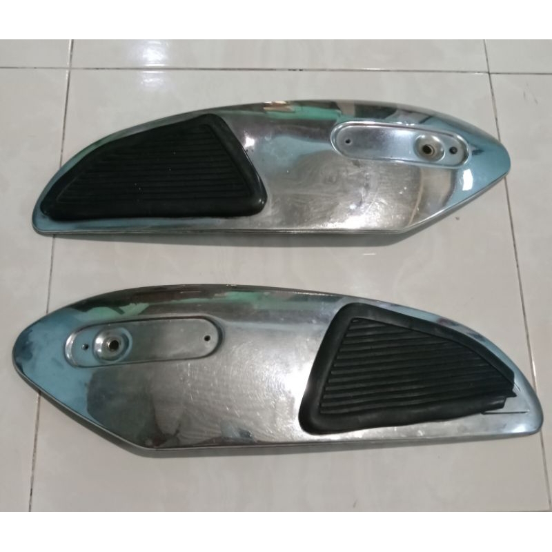 Cover tangki samping crom+karet kanan kiri Yamaha l2g L2G l2S l2sn cover tangki tengki crome kanan k