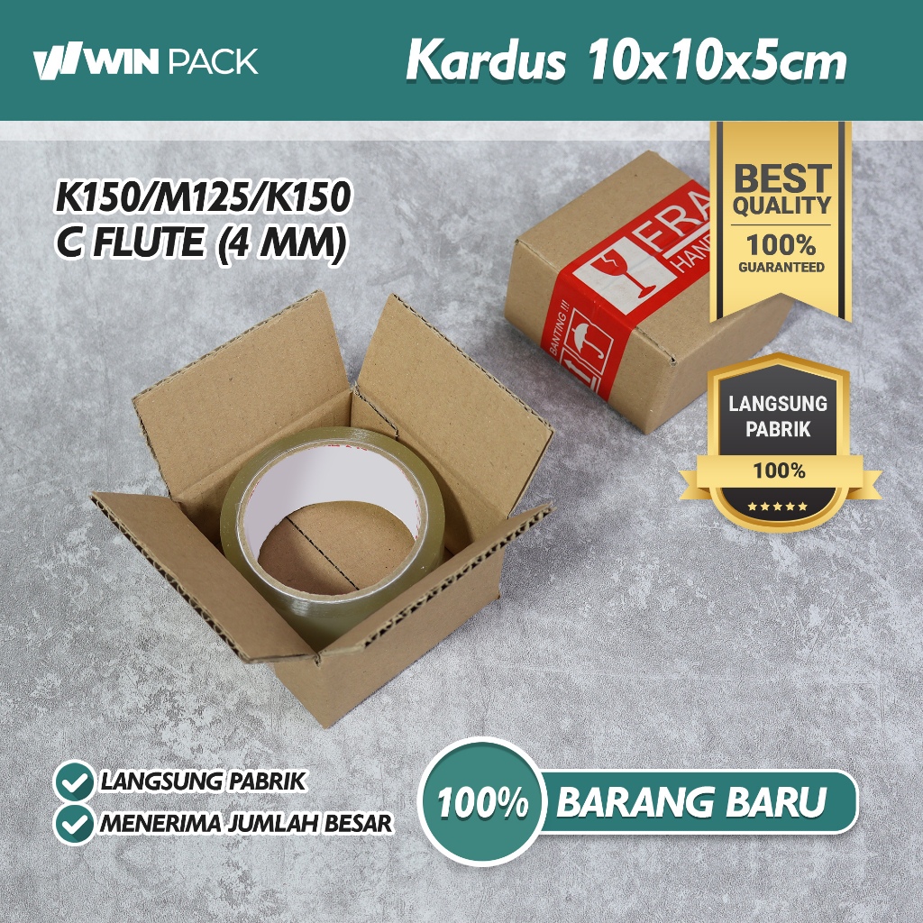 

(Isi 10 Pcs) Kardus Karton Box Packing Polos | 10x10x5 cm | Polos